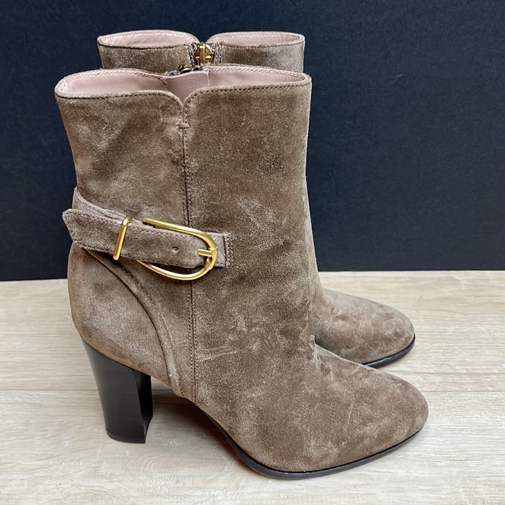 Veronica Beard Women's Viv Mocha Brown Suede Booties Ankle boots, size 6 - Picture 2 of 9